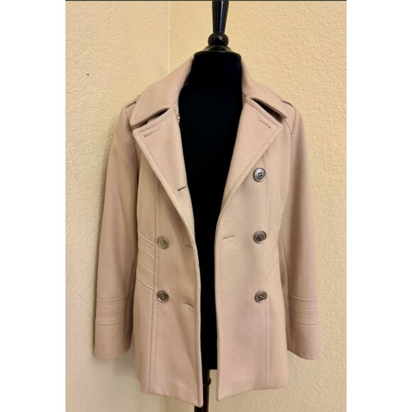 Kenneth Cole Double Breasted Wool Blend Pea Coat - Sz 10 - Picture 3 of 16